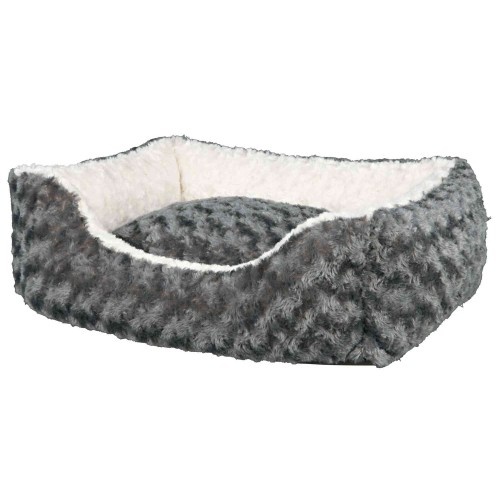 Cama retangular Trixie Kaline para cães, cinza e bege.