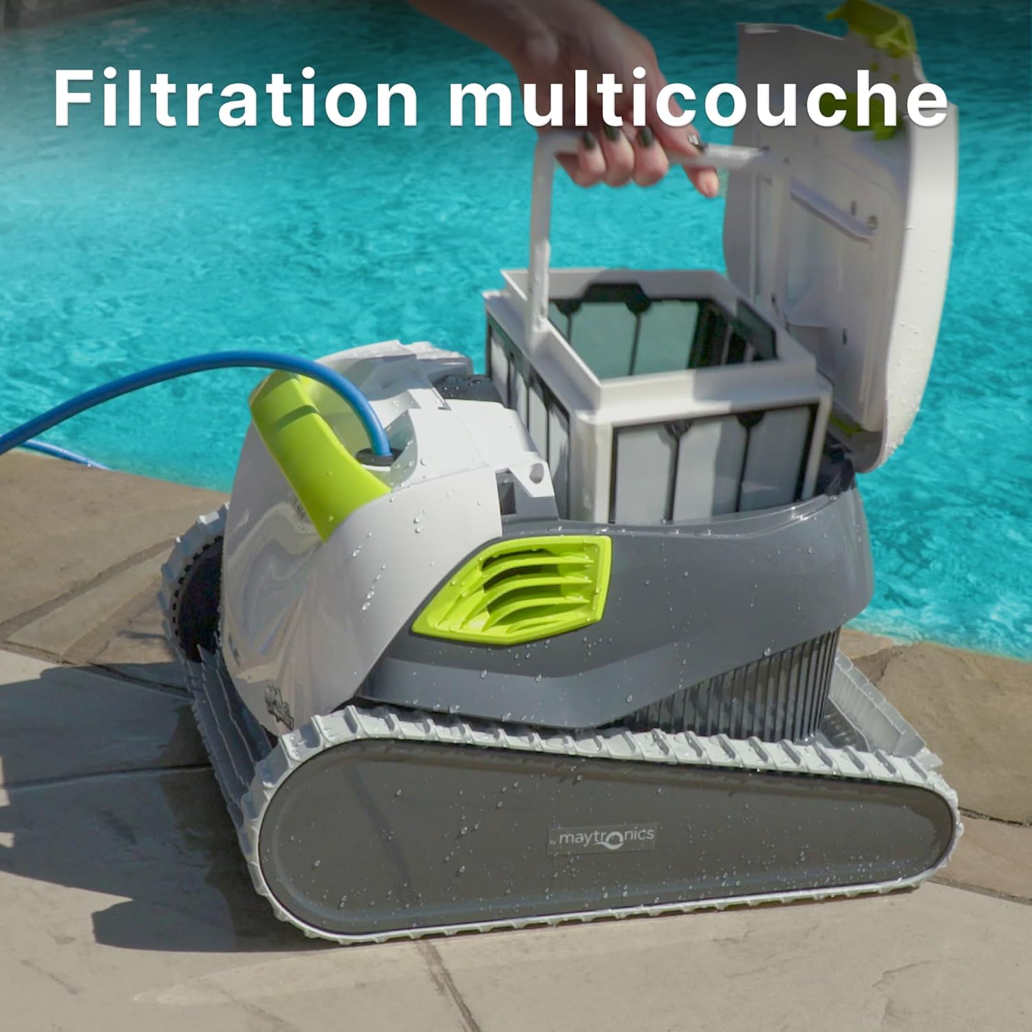 Dolphin T55i Robot Nettoyeur électrique avec Fil pour Piscine Hors-Sol Jusqu’à 12 m - Nettoyage Fond, parois et Ligne d'eau - Connectivité avec app