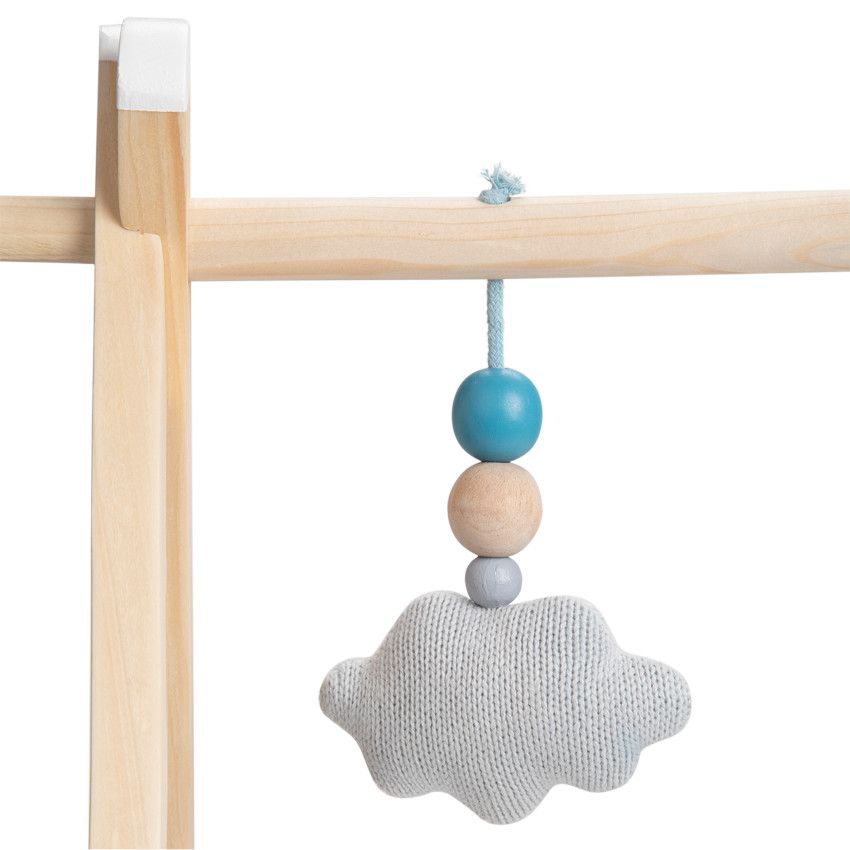 Arche d'éveil en bois + peluches en tricot - Bleu - Bleu moyen