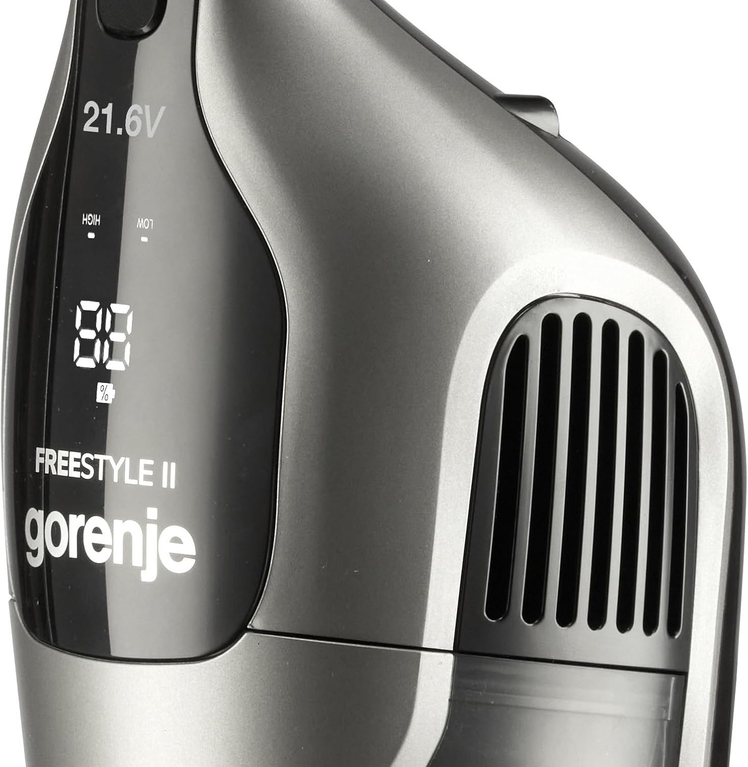 Gorenje SVC216110FSIIBKA Akku Staubsauger/Motorleistung: 132 W/Saugkraft: 26 W/Bis zu 55 min Laufzeit/Schmutz-Auffangbehälter: 0,6 Liter/Gewicht 2,9 Kg/Turbobürste/Extralanges und Flexibles Zubehör
