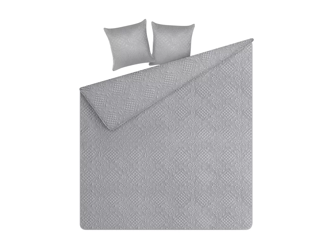Couvre-lits avec coussins ALAMUT 140 x 210 cm Gris