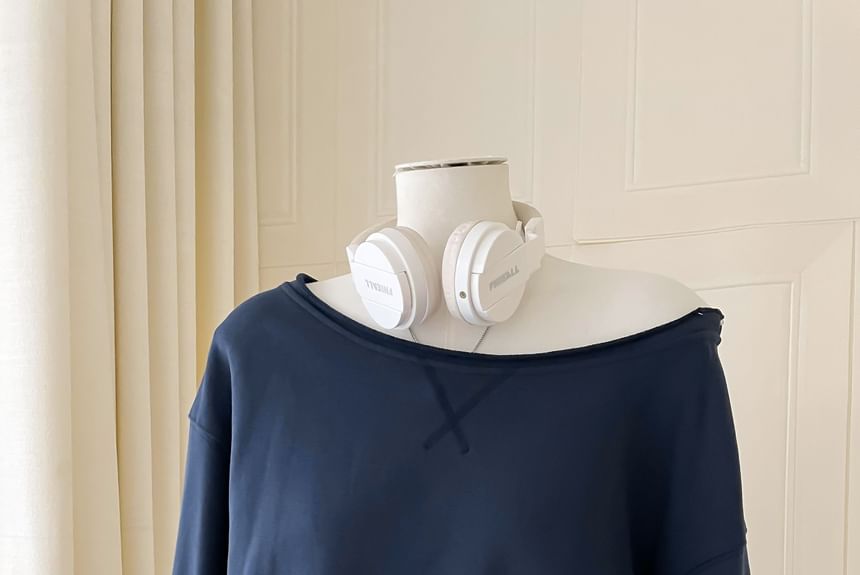 DIYI - Effen sweatshirt met boothals