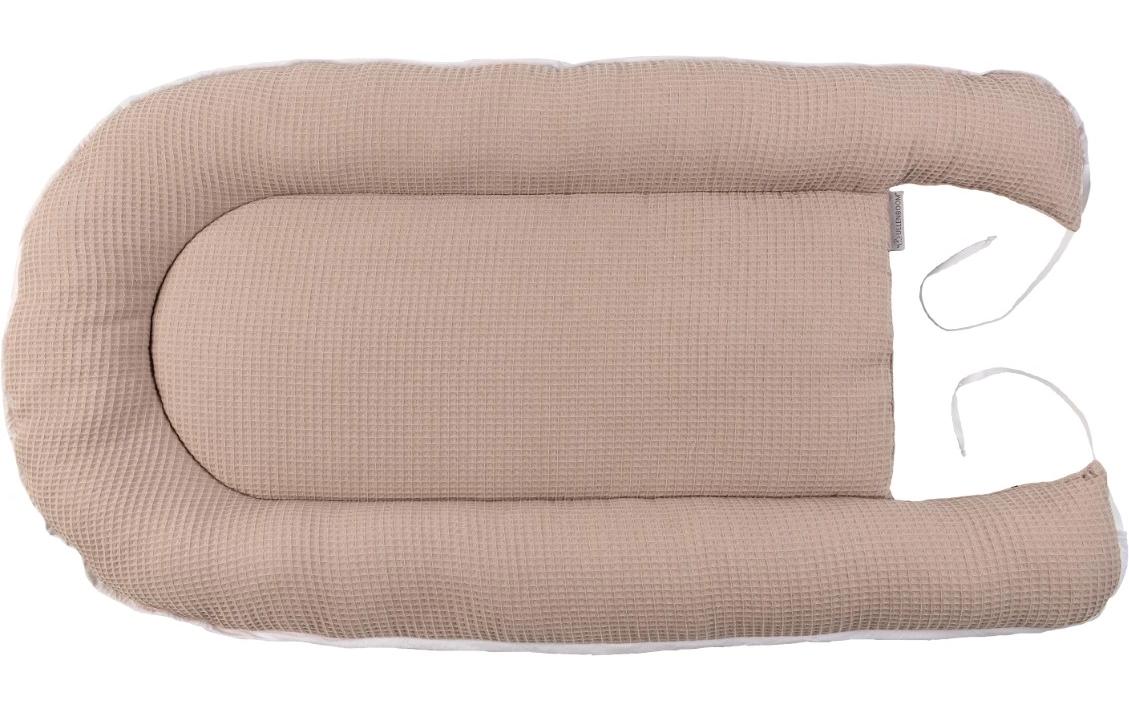 Babynest Waffel Uni Sand 55 x 95 cmKuschelnest für Babys