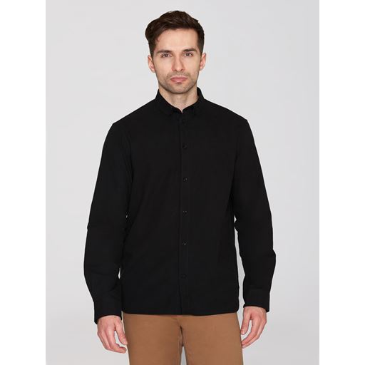 Knowledge Cotton Apparel Harald Skjorte, Black Jet, M