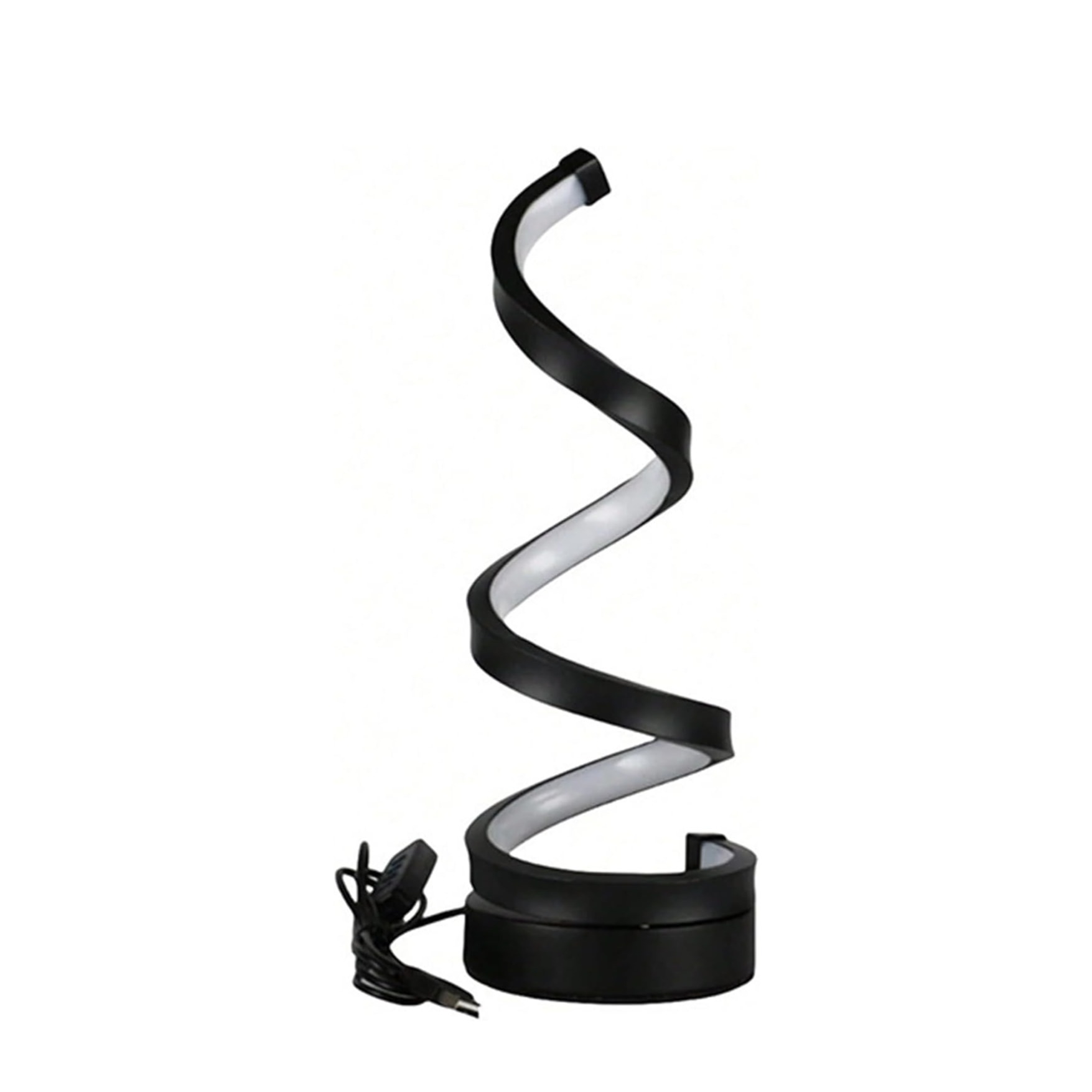 (Ø10x28cm) LED Spiral Tisch Lampe Dimmbares Home Deko Licht USB Nachtlicht mit 3 Beleuchtungsmodi - Schwarz