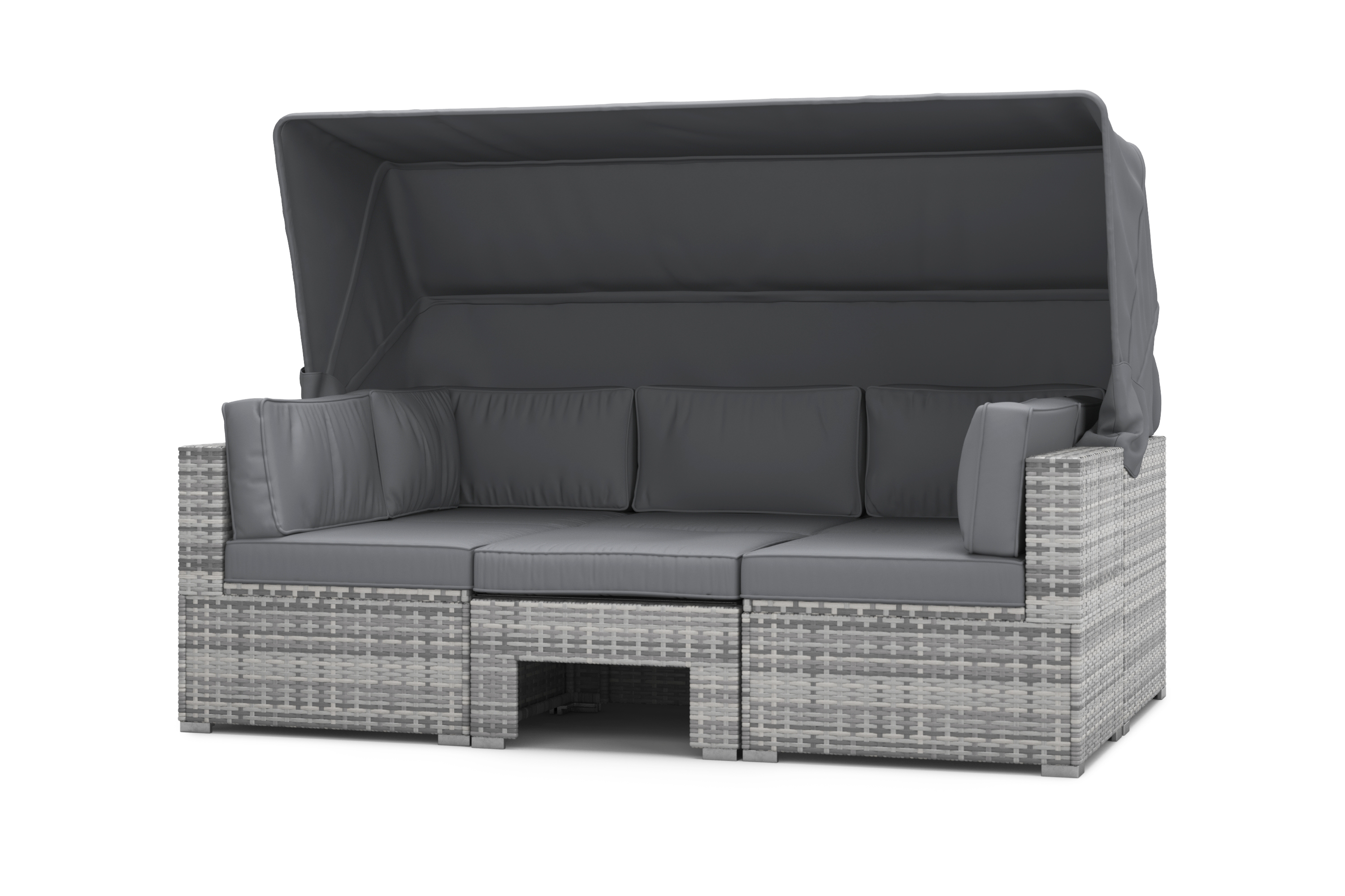 Rattanlounge COMO grau/anthrazit