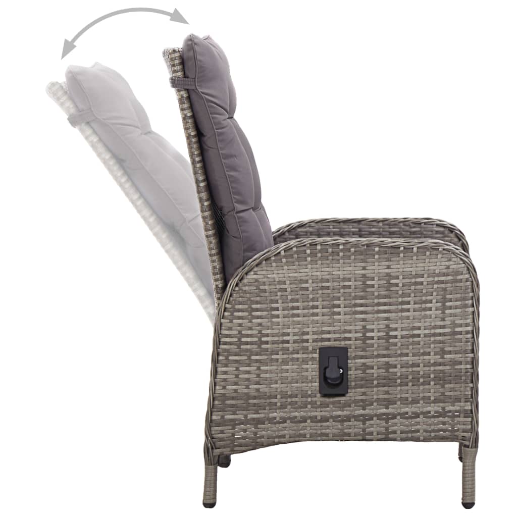 Mobilier à dîner de jardin 11 pièces résine tressée gris