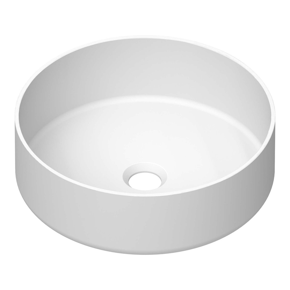 Brauer Circle waskom keramiek 36cm wit mat