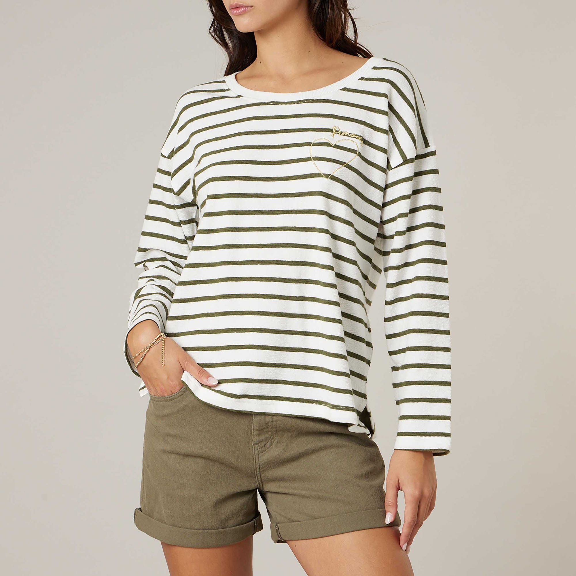 T-shirt Femme kaki