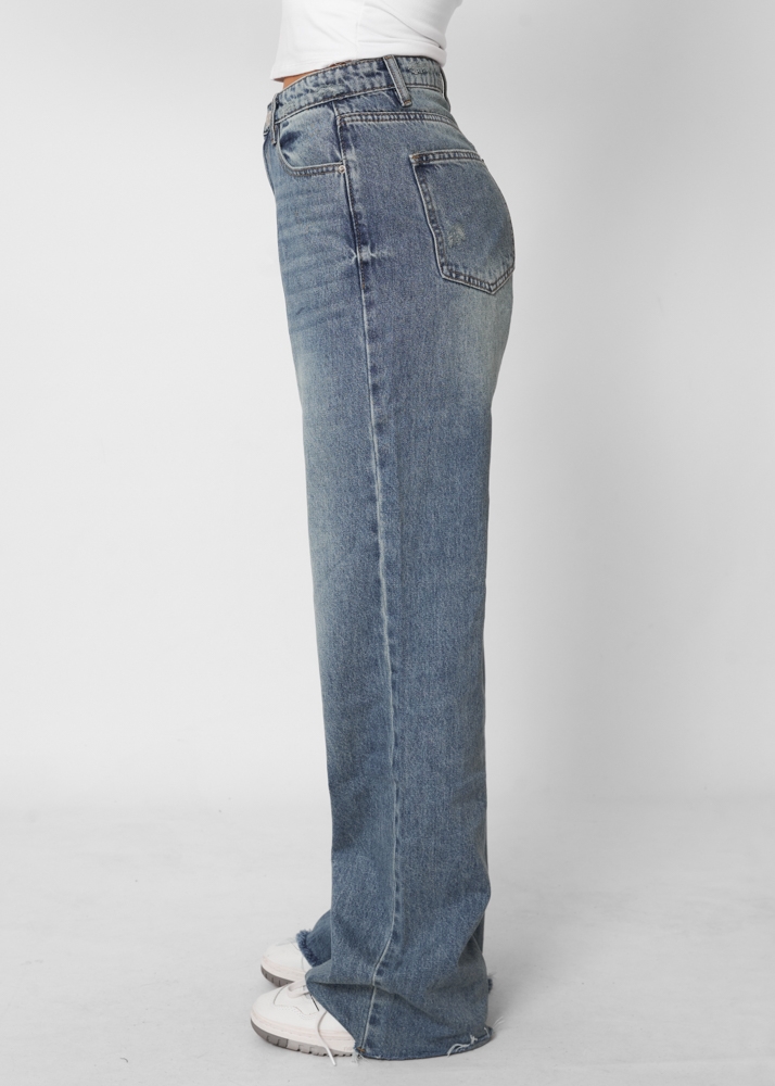 Straight leg vintage jeans donkerblauw