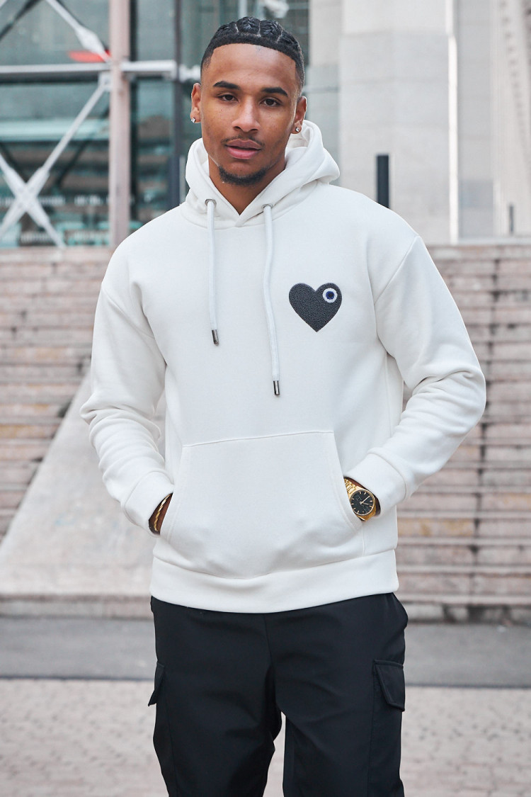 Sweat à capuche blanc 