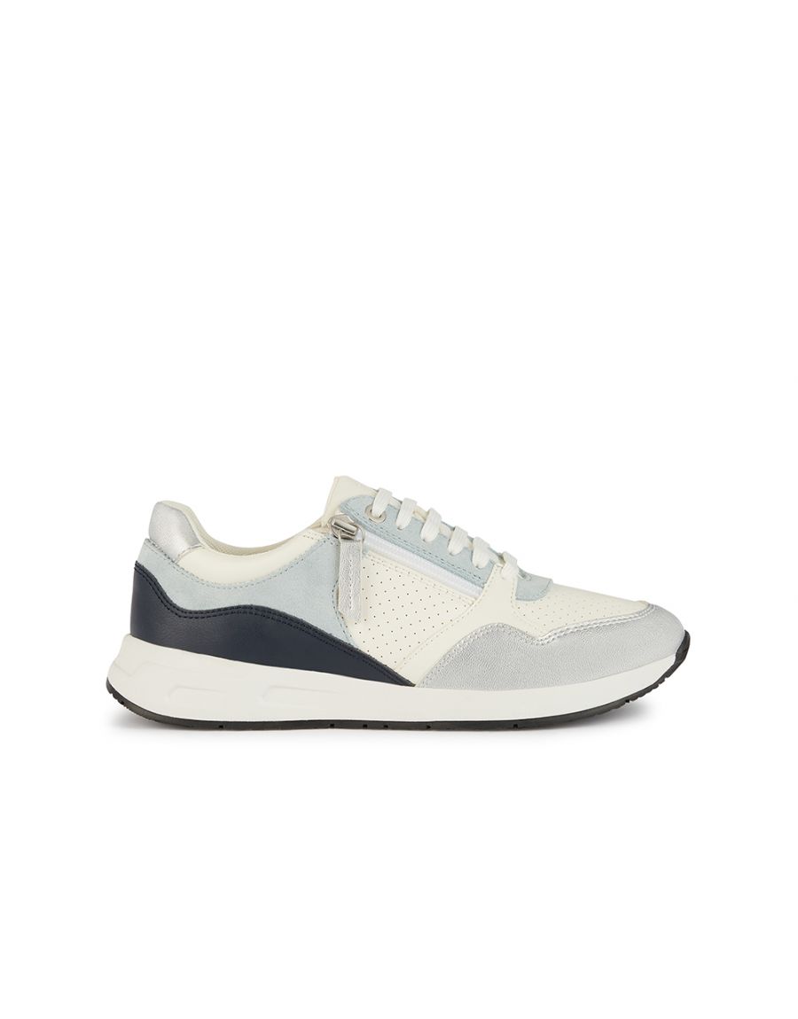 Baskets cuir blanc bleu