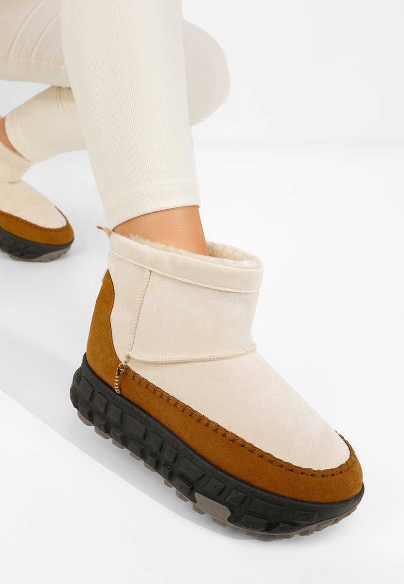 Bottines à plateforme beige Novela