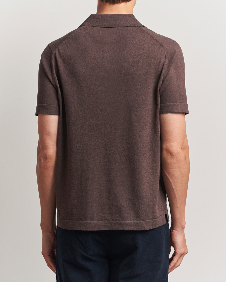 NN07 Ryan Cotton/Linen Polo Coffee