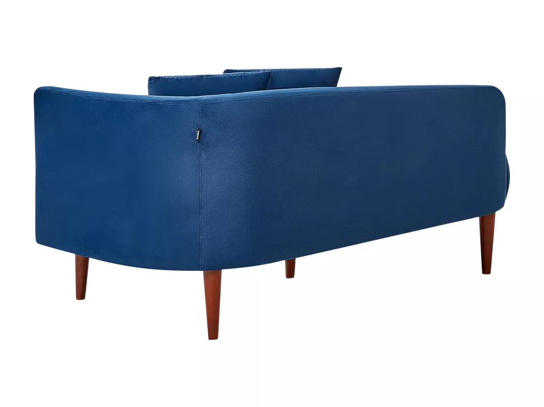 Chaise longue côté droit en velours bleu CHAUMONT