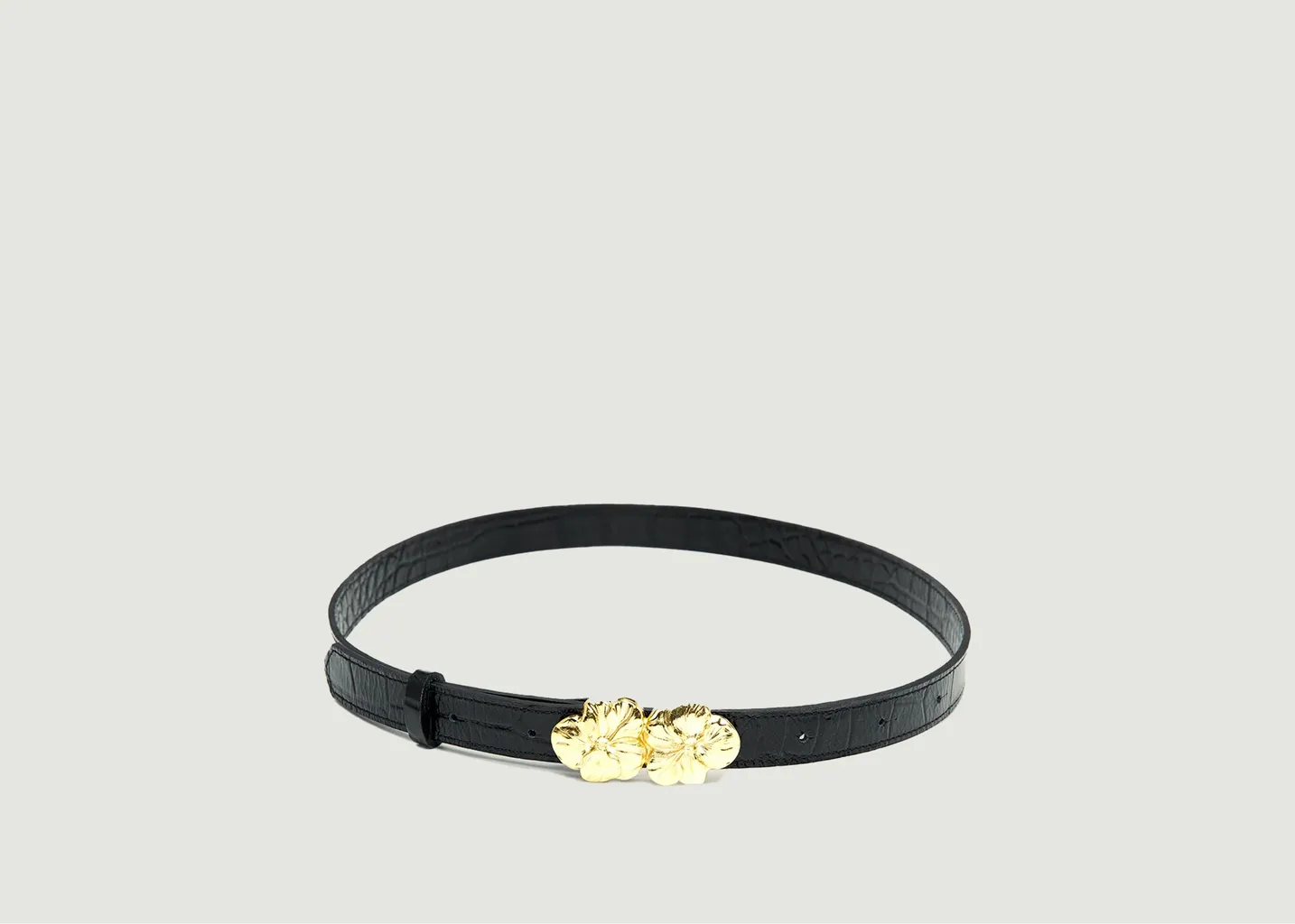 Ceinture en cuir croco Adèle Fauvette