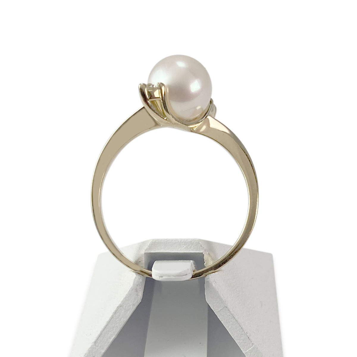 Bague d'occasion or 750 jaune diamants perle de culture