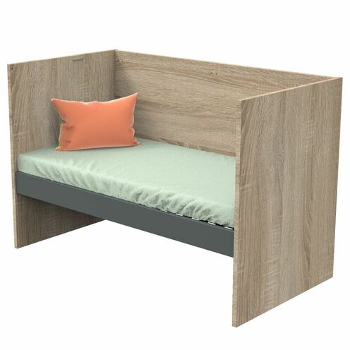 Lit 70x140 cm évolutif en lit junior 190 cm NOVA Gris volcan - SAUTHON