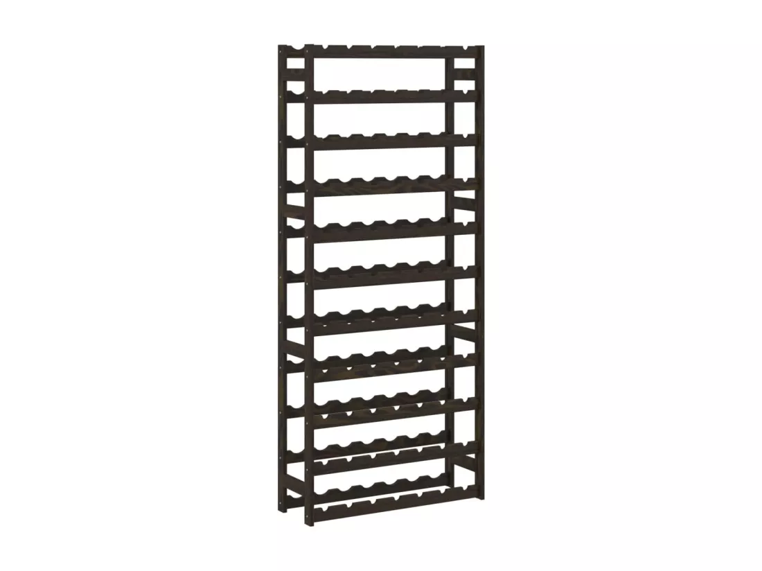 Casier à bouteilles pour 77 bouteilles noir bois pin solide