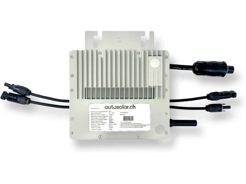 autosolar Solaranlage Balkonkraftwerk 600W Plug & Play Balkonkraftwerk mit zwei Solarpanels und MI600 V2 Wechselrichter