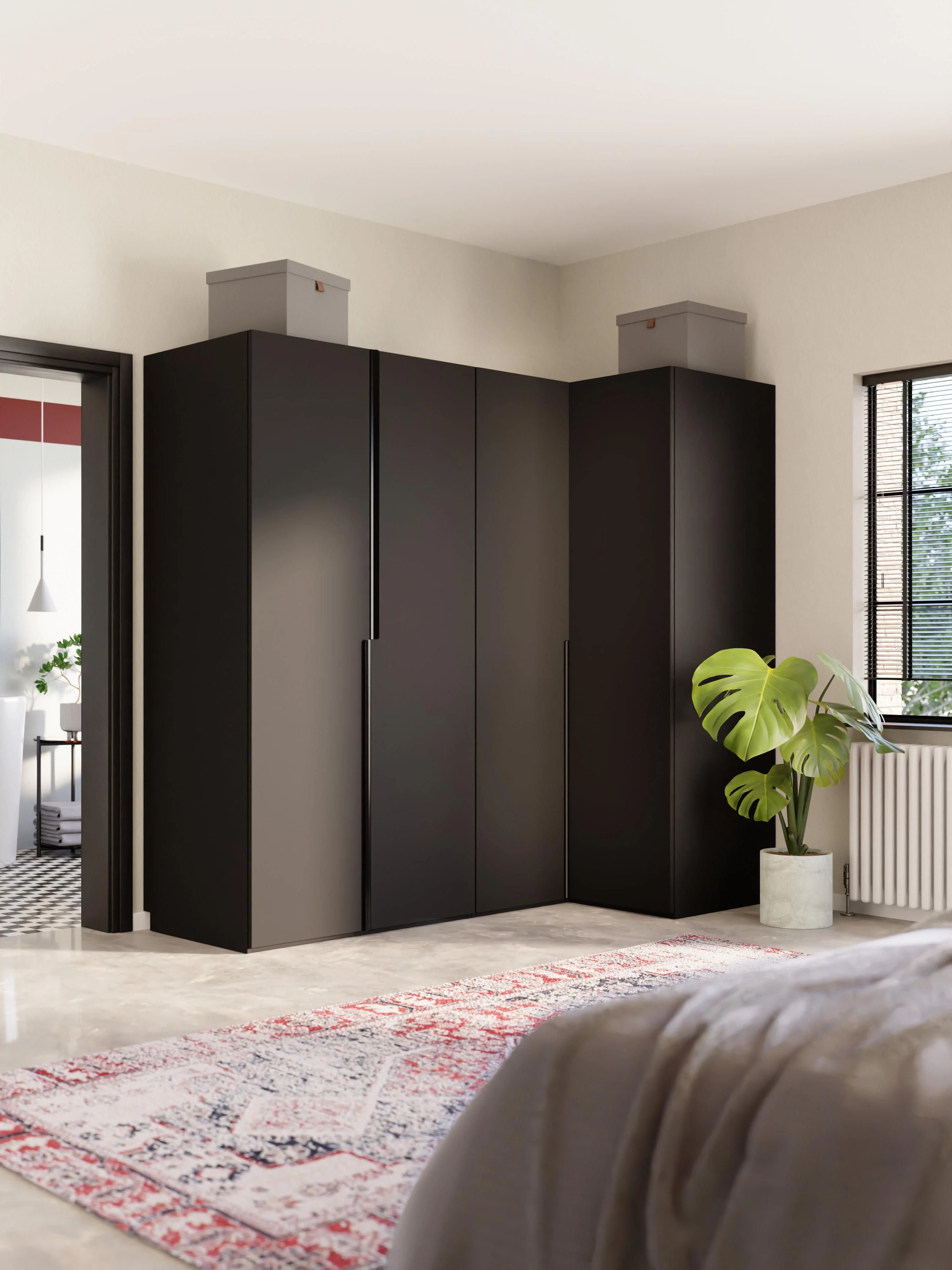 Modulaire hoekkast Leon, 215 cm breed, diverse varianten