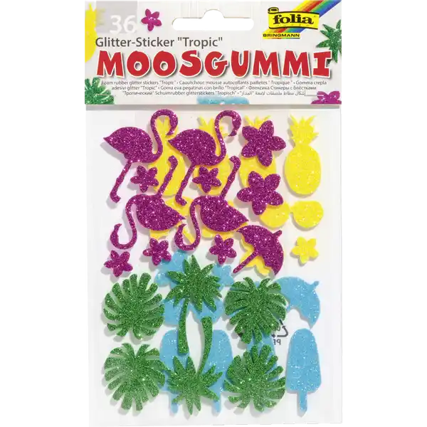 Moosgummi Glitter-Sticker
