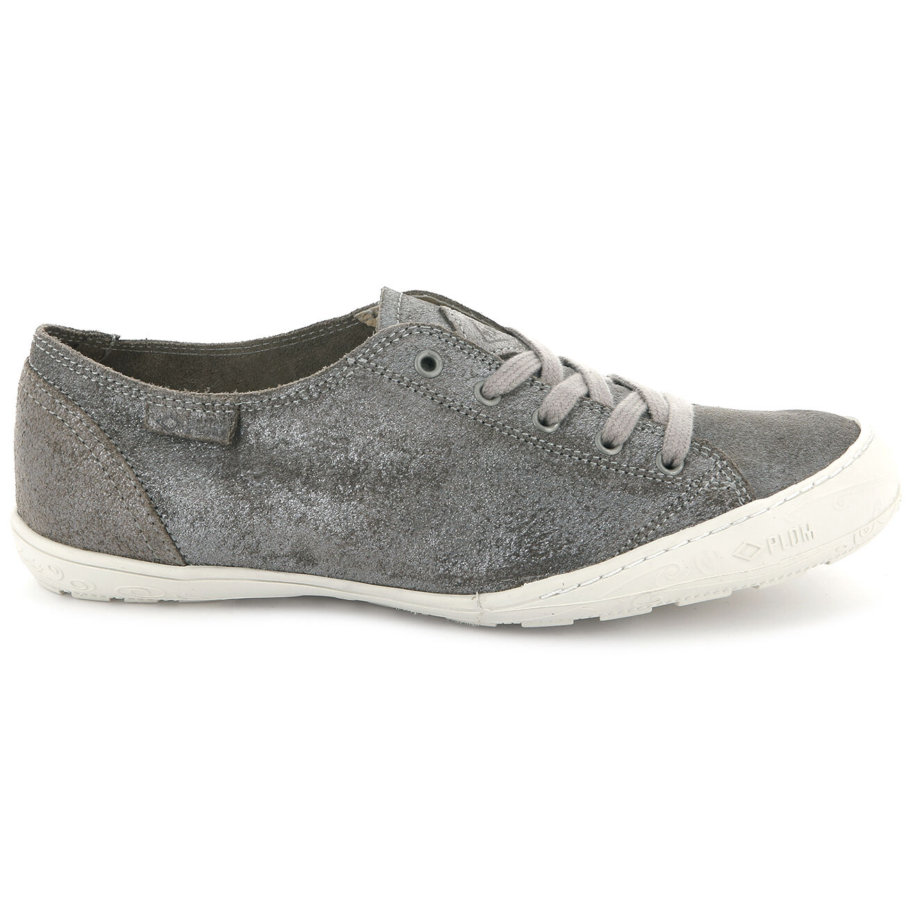 Palladium Baskets en Velours de Cuir irisé Game grises
