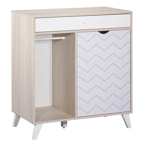 Wave commode 1 tiroir   Acacia Gris / Blanc        de               Sauthon Baby's Sweet Home