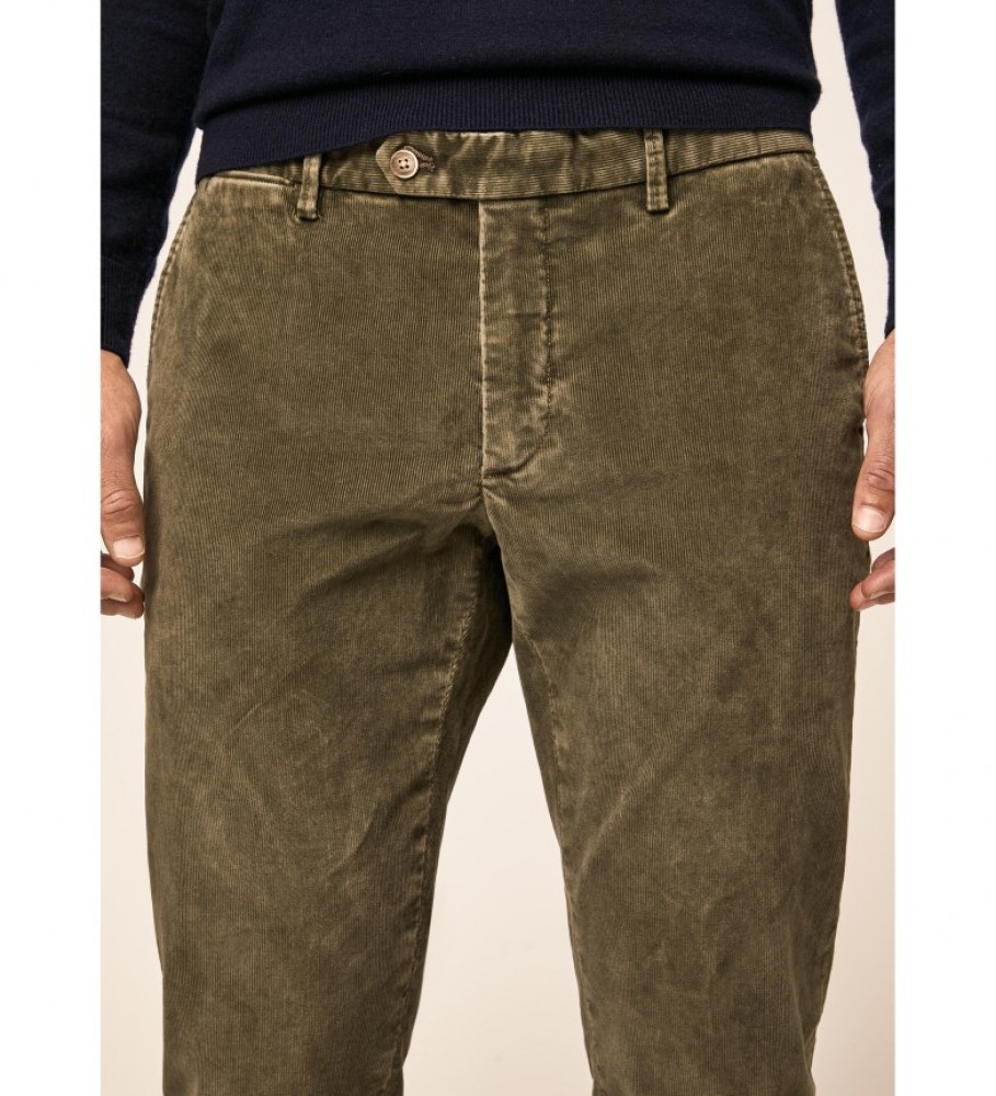 Calças chino de veludo cotelê Hackett, verdes