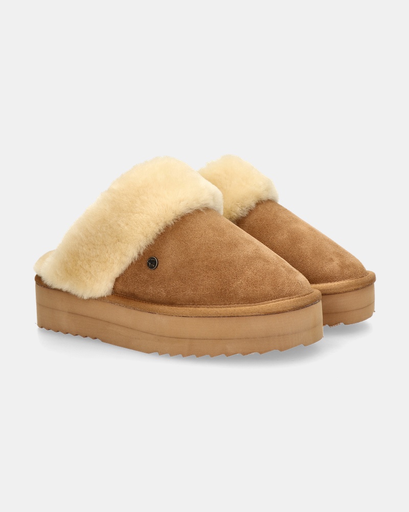 Warmbat Australia Flurry Plateau Pantoffels  - cognac
