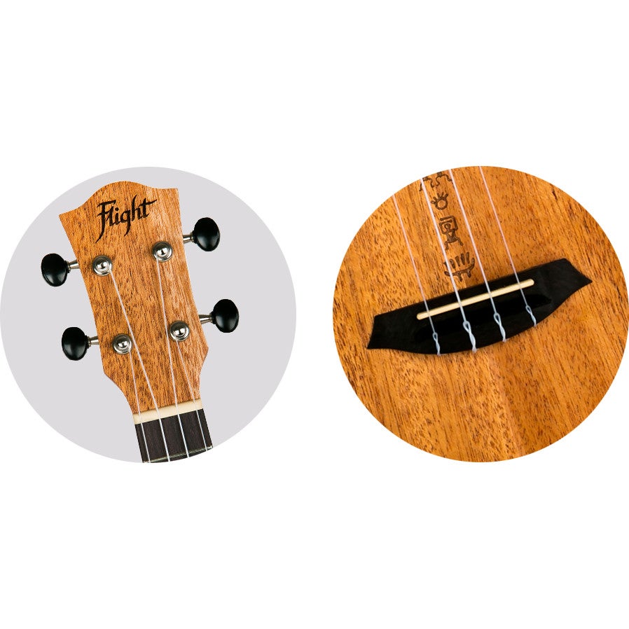 Flight Designer Series DUS371 Mahogany sopraan ukelele met gigbag