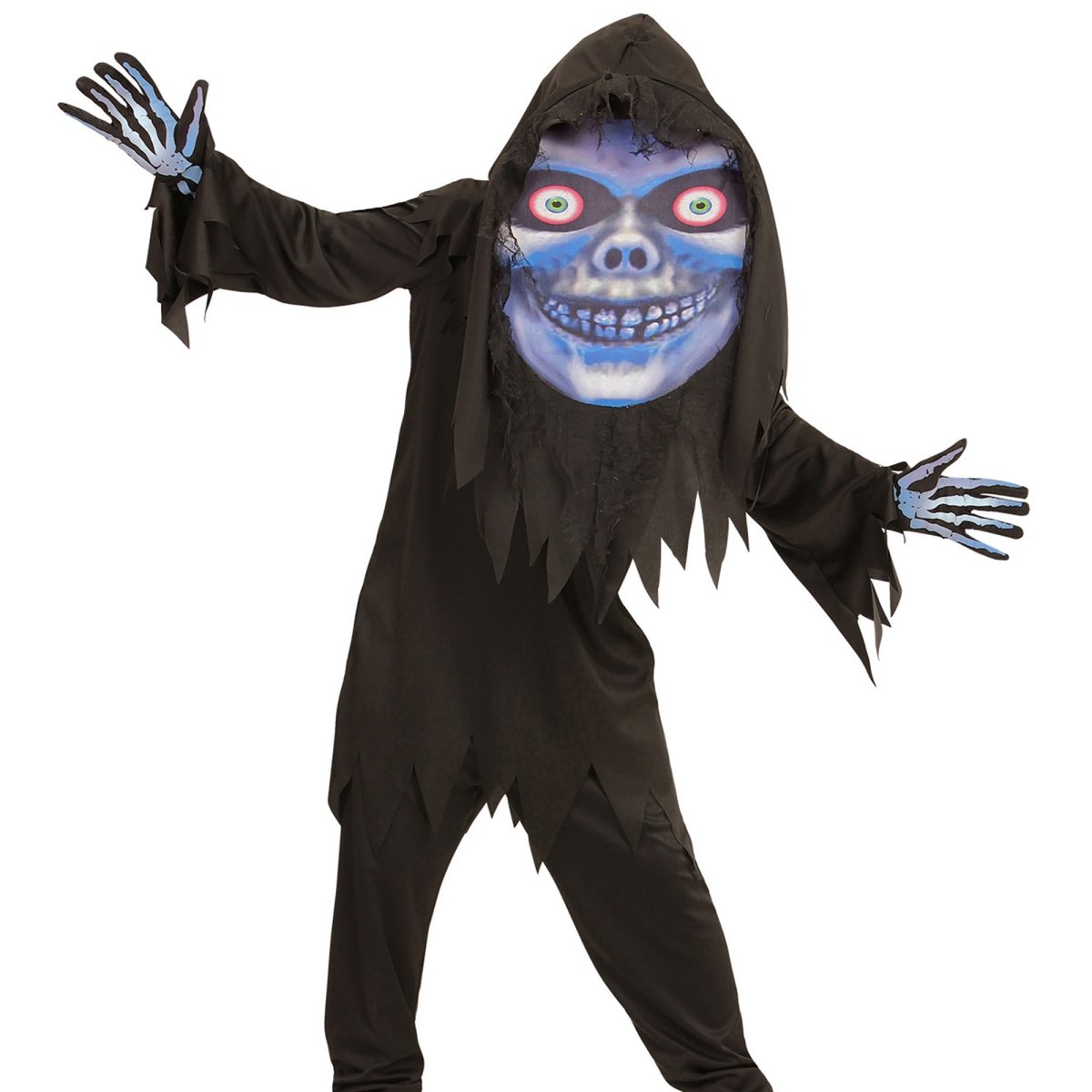 Halloween Kostuum Blauw Paars Kind Magere Hein