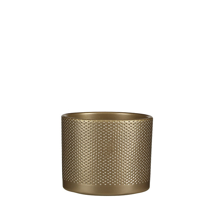 Pot rond céramique Era or ø17,5 x h.14,5 cm