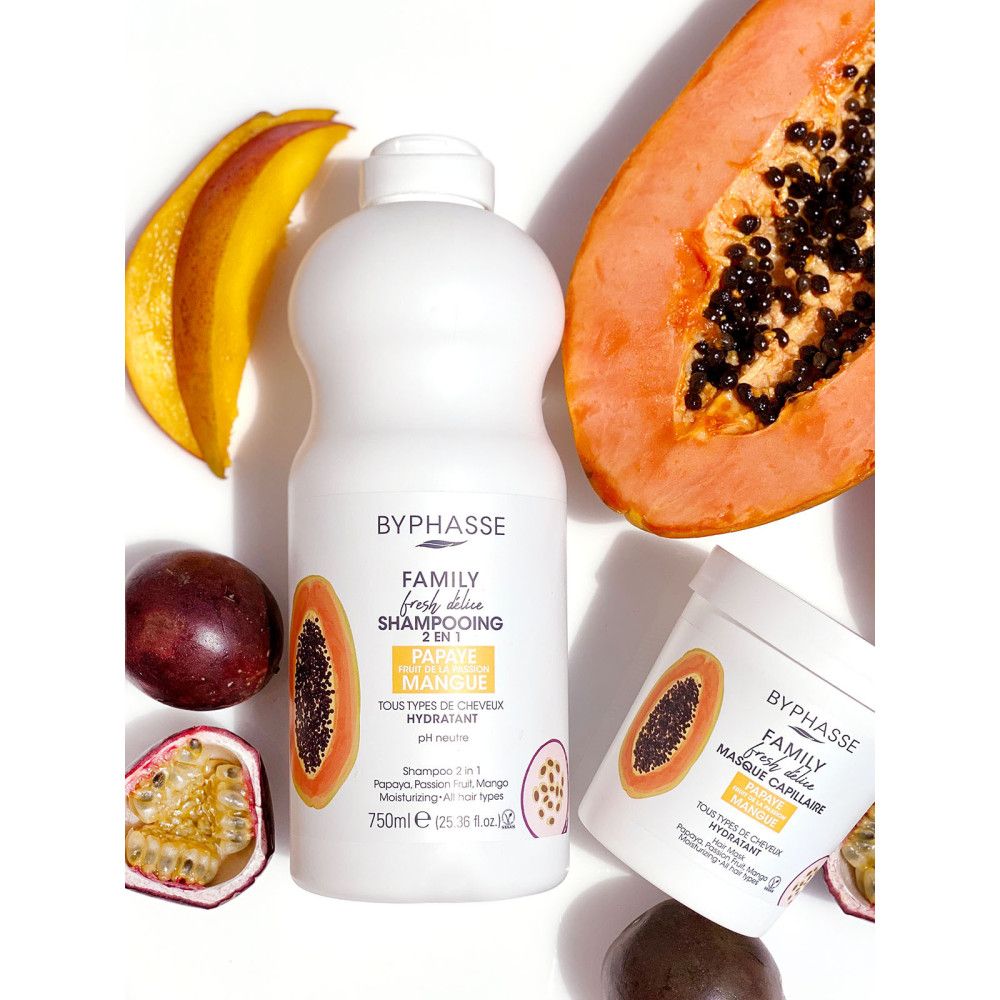 Byphasse - Family Fresh Délice Haarmaske – Papaya, Passionsfrucht und Mango