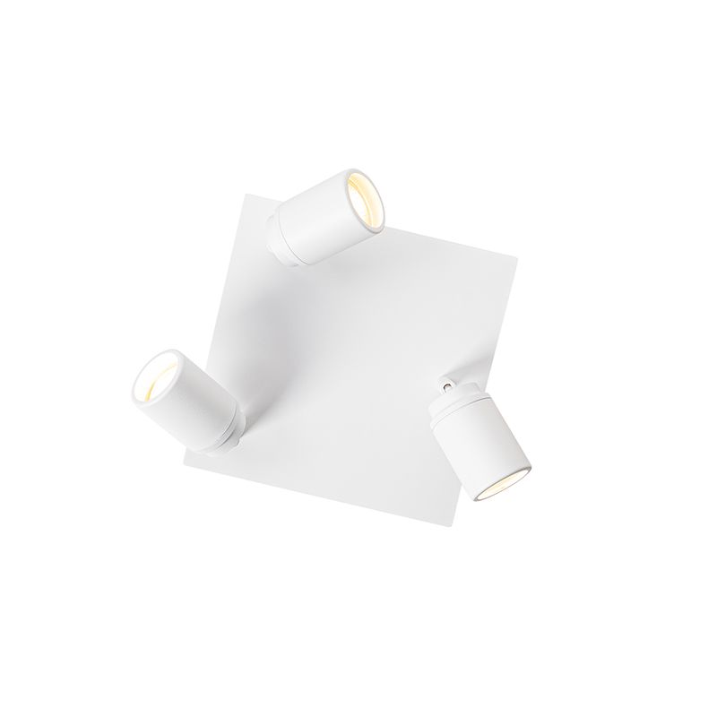 Moderne badkamer spot wit vierkant 3-lichts IP44 - Ducha