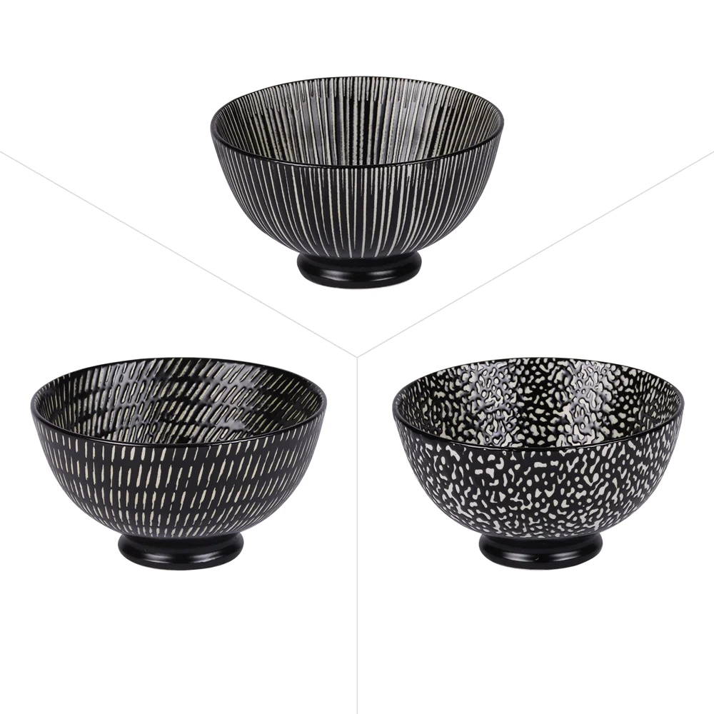 Bol Volcano noir 15 cm (lot de 3) Table passion