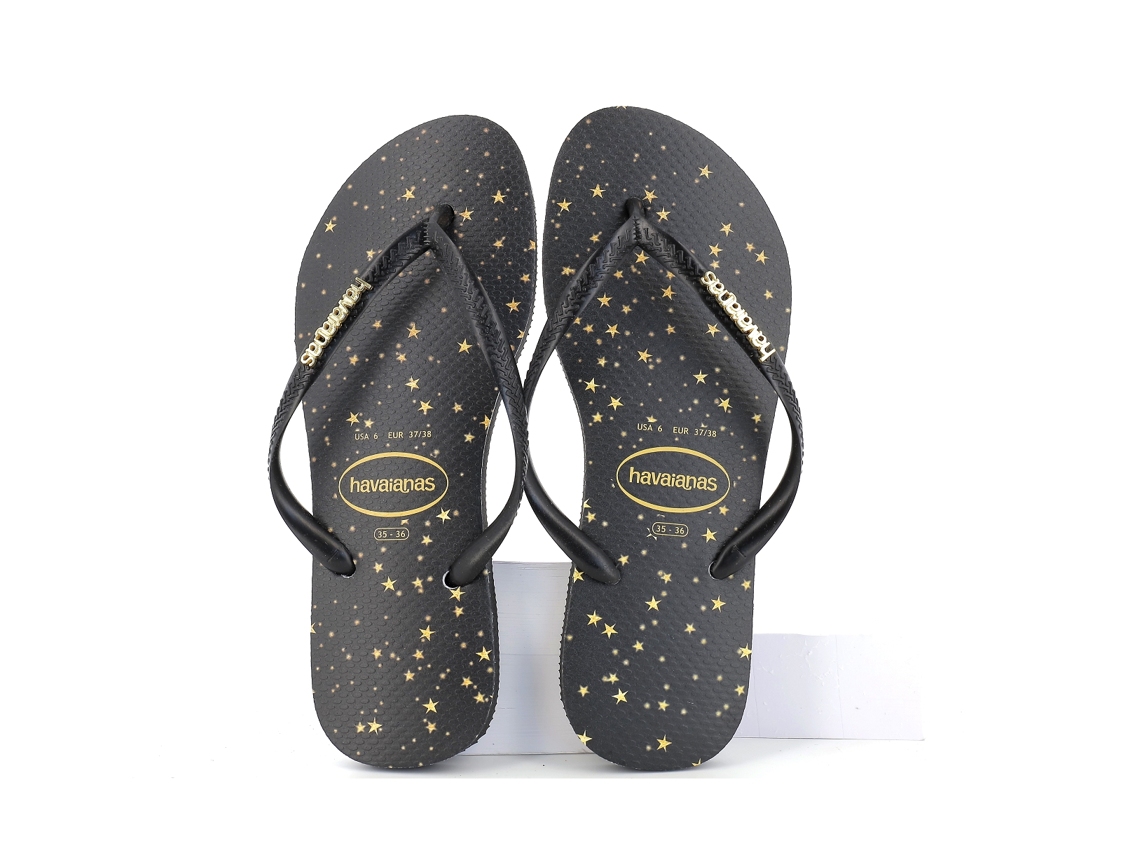 Havaianas-SLIM METAL PRINT 4141363 Plastique Noir Or