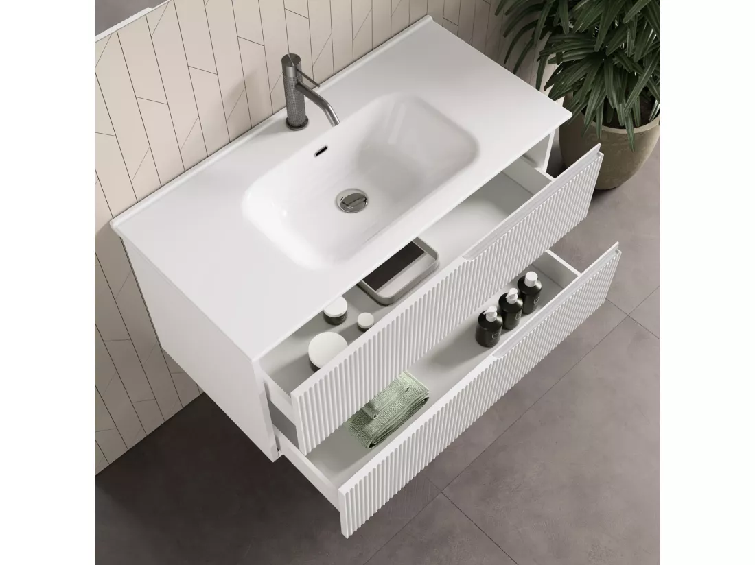 Ensemble salle de bain 4 pièces VENERE blanc mat