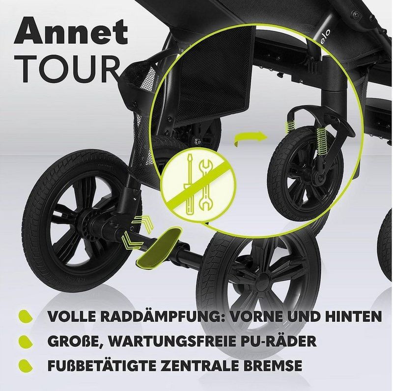 Lionelo Annet Tour - buggy - inklapsysteem - XXL dakje - tot 22 kg