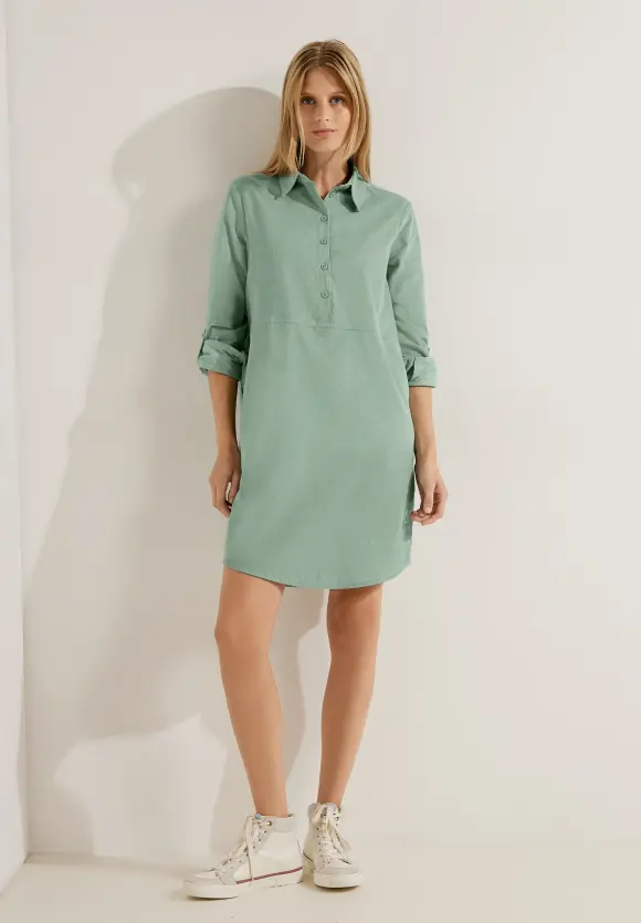 Babycord Kleid - clear sage green
