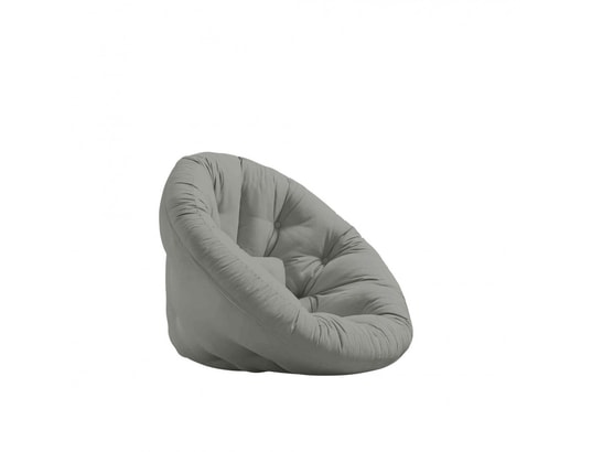 TERRE DE NUIT - Fauteuil convertible 2 en 1 futon gris 90x180