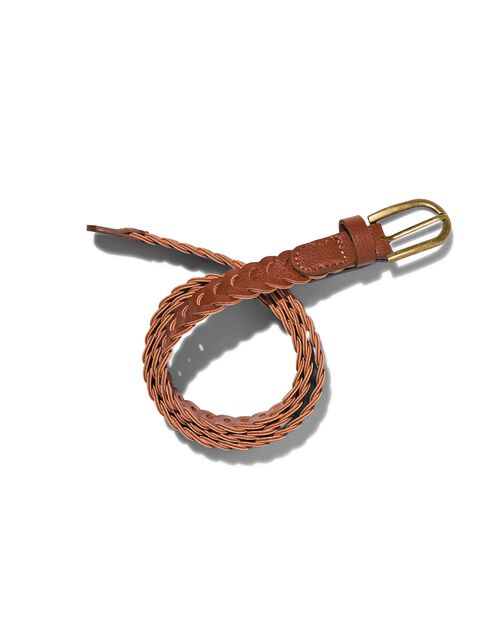 ceinture tressée femme 2cm marron