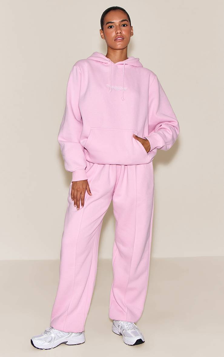 Rose Jogger Oversize À Revers Et Pinces Crème Beurre