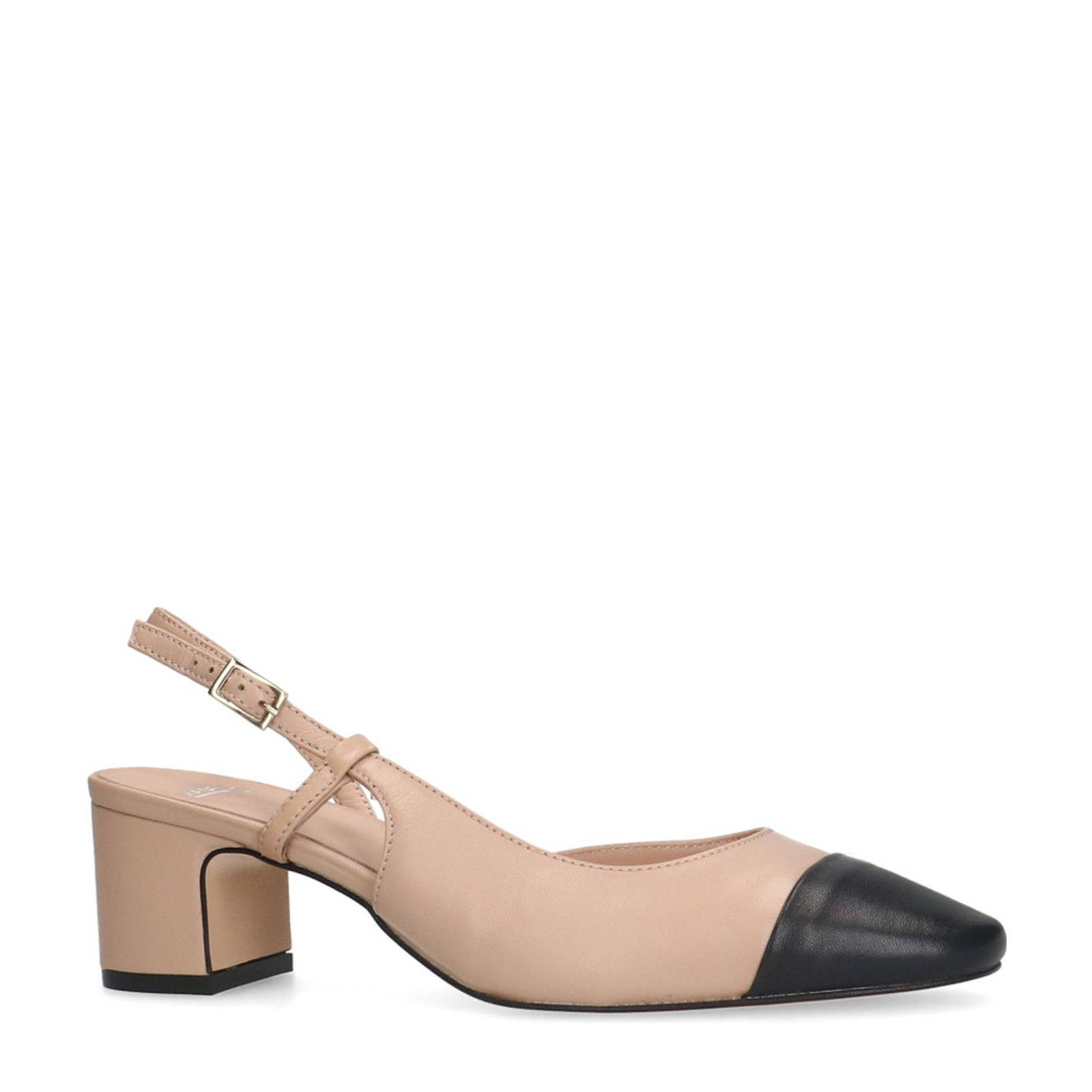 Manfield leren slingback pumps beige