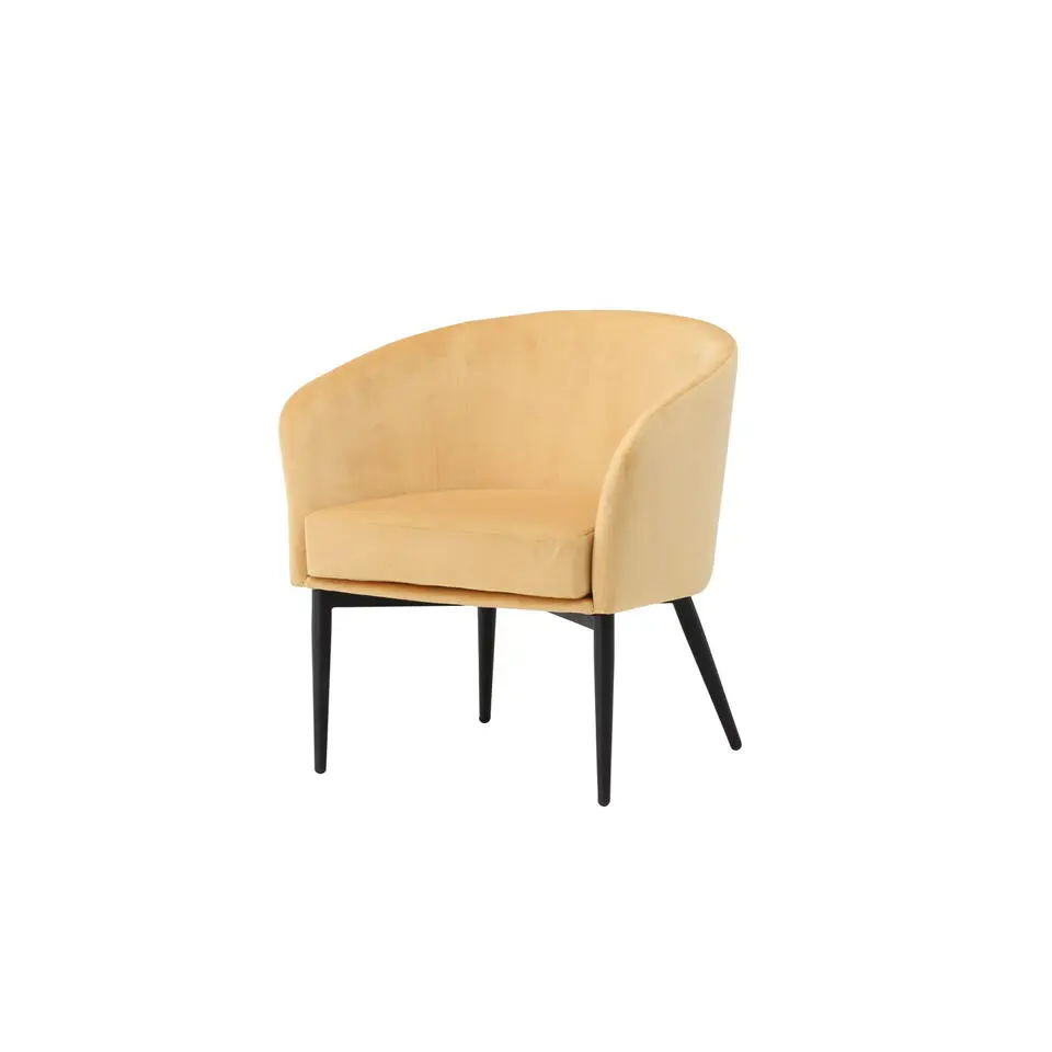Fauteuil Geel Velvet - 66x64x70cm - Fluffy