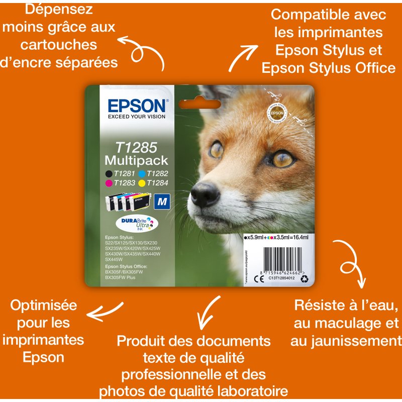 Epson Fox Encre cyan DURABrite Ultra Renard T1282