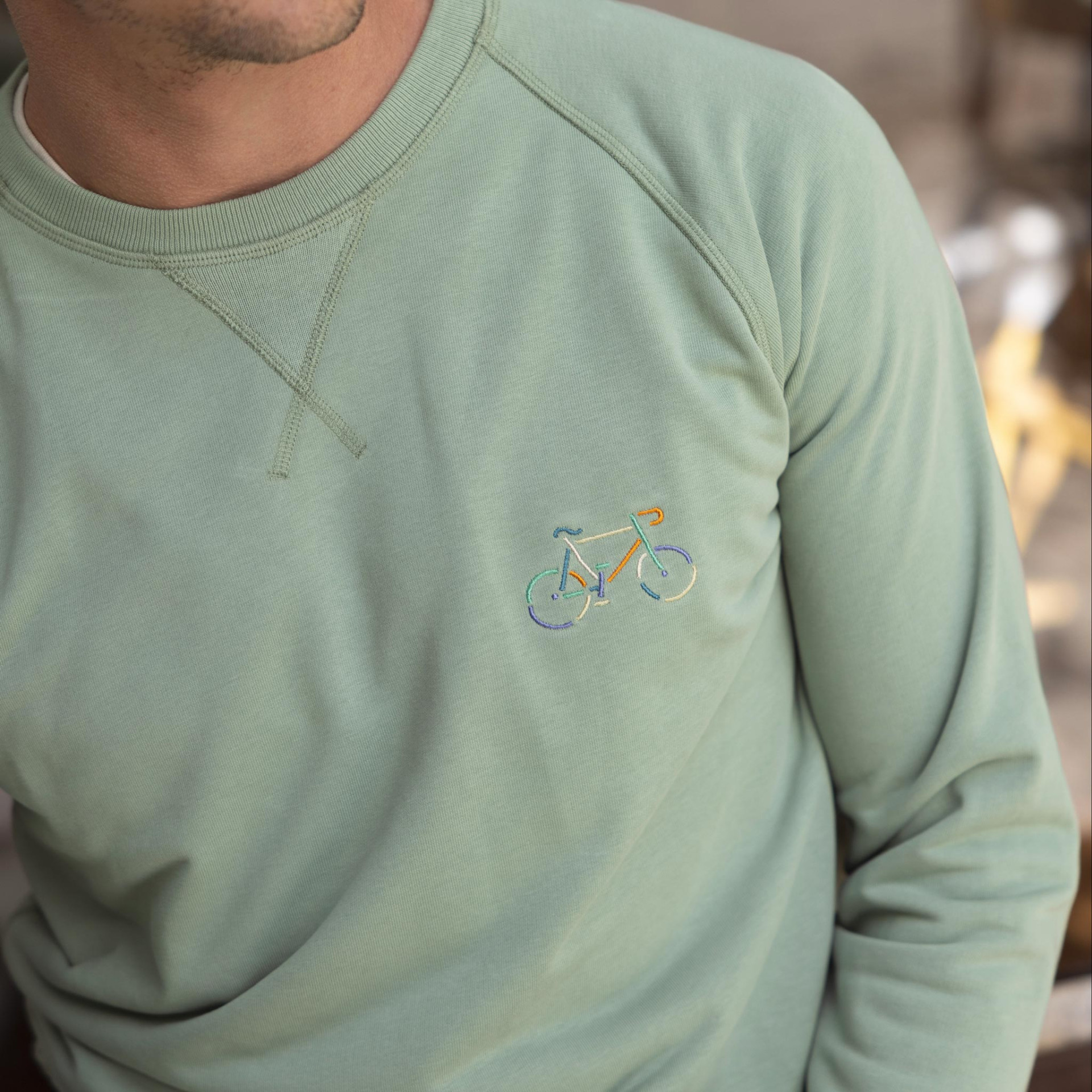 Sweat vert clair Coton et coton recyclé - modèle Darney