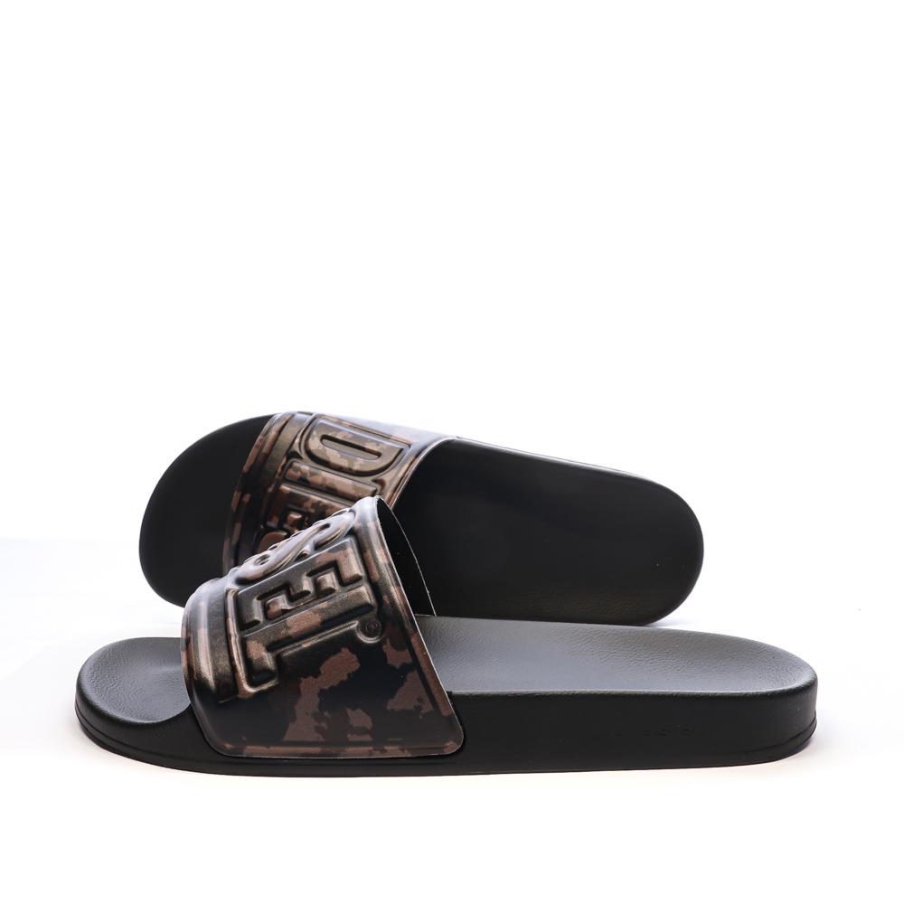 Diesel Claquettes Noires/Marrons Homme Diesel Mayemi