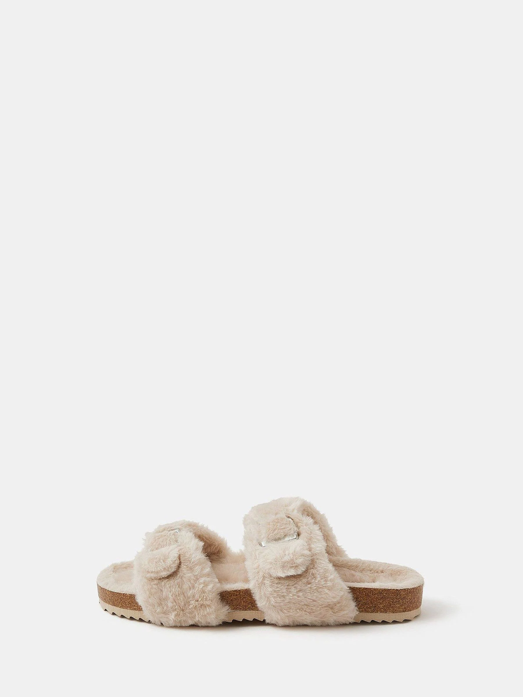 Accessorize Fluffy Buckle Slippers