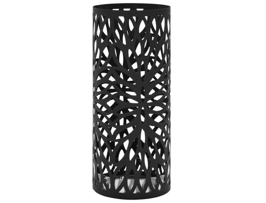 VIDAXL - Porte parapluie Porte-parapluie feuilles acier noir